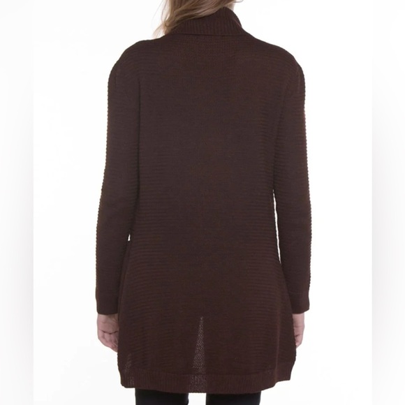 NWT Bonalla Ilian 100% Cashllama Open Ribbed Cardigan in "Dark Brown" Size Small - Picture 2 of 12